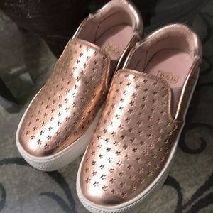 ASN Girls Rose Gold Espadrilles Size 28